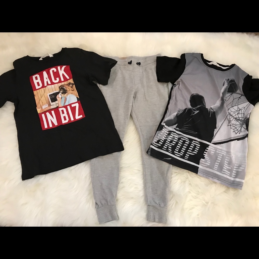 Boys H&M jogger and tees bundle